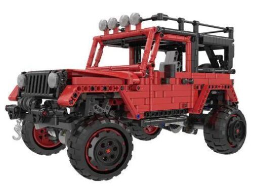 Mô hình xe Jeep Wrangler 0230233 màu đỏ rực rỡ, một bộ lắp ghép Xe Địa Hình Jeep Wrangler dành cho con trai 6 tuổi, giá rẻ.