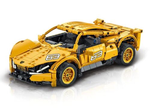 Mô hình xe Lamborghini Aventador SVJ63 R/C màu vàng, bộ lắp ghép kỹ thuật điều khiển từ xa, 873 chi tiết, tỉ lệ 1:16, đồ chơi cho bé trai 6 tuổi