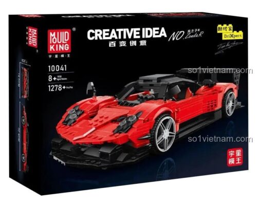 Hộp bộ lắp ghép Siêu xe Pagani Zonda R Mould King 10041, 1278 mảnh ghép, đồ chơi cho bé trai 8 tuổi, giá rẻ