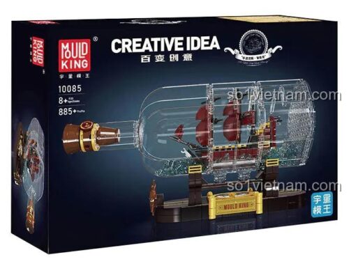 Hộp sản phẩm Mould King 10085 Thuyền Cướp Biển "Báo Thù" - Bộ lắp ghép sáng tạo, 885 mảnh, độ tuổi 8+, quà tặng ý nghĩa.