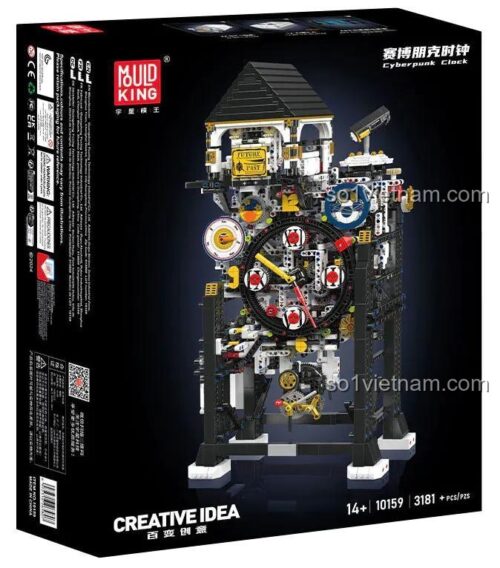 Hộp đồ chơi mô hình Cỗ máy thời gian Cyberpunk 10159, quà tặng sáng tạo cho con trai, chất lượng cao.