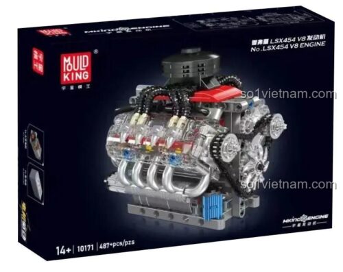 Hộp bộ lắp ghép Mould King 10171 Động cơ V8 Chevrolet LSX454, đồ chơi kỹ thuật, 487 chi tiết, độ tuổi 14+
