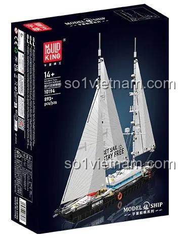 Hộp đồ chơi mô hình Mould King 10194 Thuyền Buồm Hai Cột Hiện Đại, 893 chi tiết, chất lượng cao.