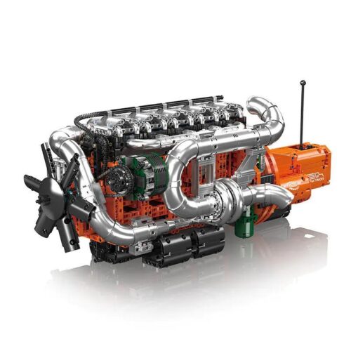Mô hình chính diện của bộ lắp ghép Động cơ xe tải Scania Mould King 10200, một đồ chơi kỹ thuật phức tạp dành cho con trai 14 tuổi, giá tốt.