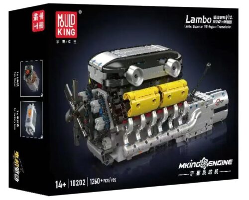 Hộp bộ lắp ghép Mould King 10202 Động cơ V12 Siêu xe Lamborghini