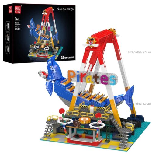 Hộp sản phẩm Mould King 11017 Thuyền Cướp Biển Rồng bộ lắp ghép 1922 mảnh ghép đồ chơi giáo dục cho bé trai 14 tuổi