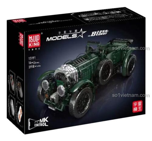 Bộ lắp ghép Xe Cổ Bentley Blower Mould King 13191, mô hình lớn 69cm, chi tiết tinh xảo, quà tặng cho con trai 14 tuổi, giá tốt.