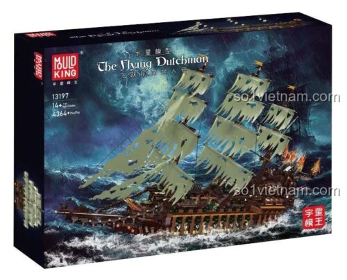 Hộp sản phẩm Mould King 13197 Tàu Ma Người Hà Lan Bay, bộ đồ chơi Thuyền buồm ma Flying Dutchman, 4364 chi tiết