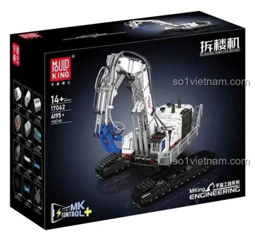 Hộp bộ lắp ghép Mould King 17062 Máy Phá Dỡ Công Trình, bộ lắp ghép Mould King chất lượng cao, hiển thị 4195 chi tiết, phù hợp bé trai 14+.