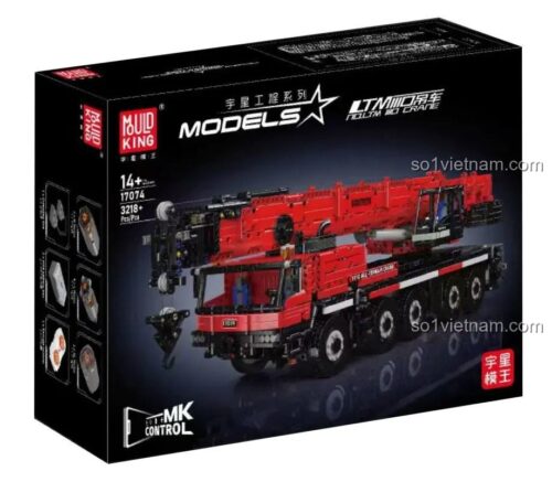 Hộp sản phẩm xe cẩu LTM 1110 Mould King 17074 màu đỏ