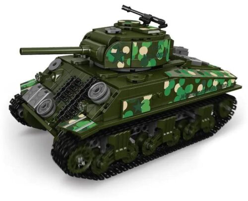 Bộ lắp ráp Mould King 20024 Xe Tăng Sherman M4, mô hình xe tăng quân sự điều khiển từ xa cho bé trai 8 tuổi, giá tốt