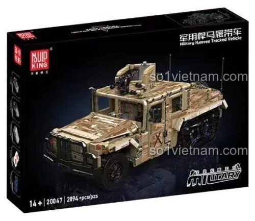 Hộp đồ chơi mô hình Mould King 20047 Xe bọc thép Humvee, quà tặng sinh nhật cho bé trai 14 tuổi.