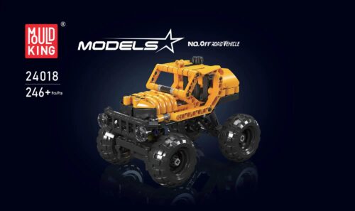 Mould King 24018 Xe địa hình Offroad Vehicle màu vàng đen, thiết kế Technic, bánh xe lớn, 246 chi tiết, đồ chơi lắp ghép cho bé trai 8 tuổi