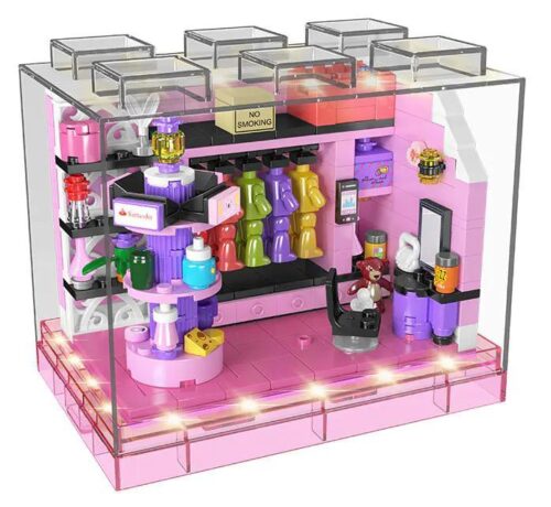 Bộ lắp ghép Cửa hàng mỹ phẩm Mould King 24035 có đèn LED, đồ chơi mô hình Tiệm trang điểm cho bé gái 8 tuổi, giá tốt, sáng tạo phong cách.