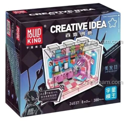 Hộp bộ lắp ghép Mould King 24037 Tiệm Làm Tóc, đồ chơi xếp hình cho bé gái 8 tuổi, chất lượng cao