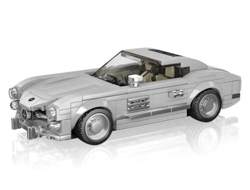 bộ lắp ghép Xe Mercedes-Benz 300SL Mould King 27037, mô hình xe hơi cổ điển màu xám bạc cho bé trai 8 tuổi, giá rẻ.