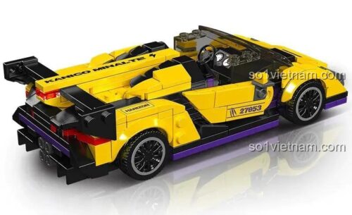 Đồ chơi lắp ráp Siêu xe Lamborghini Veneno Mould King 27053 từ phía sau, chi tiết sắc nét, mô hình siêu xe cho bé trai 8 tuổi