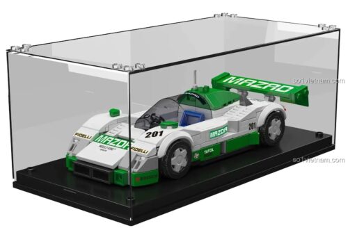 Bộ lắp ghép Mô hình xe đua Mazda 787B chất lượng cao, trưng bày trong hộp mica, phù hợp cho con trai 8 tuổi.