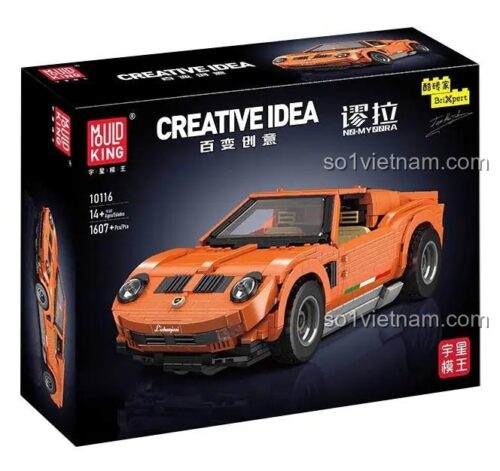 Hộp sản phẩm bộ lắp ghép MouldKing 10116 Lamborghini Miura, mô hình xe thể thao 1607 chi tiết, đồ chơi cho bé trai 14 tuổi, giá tốt