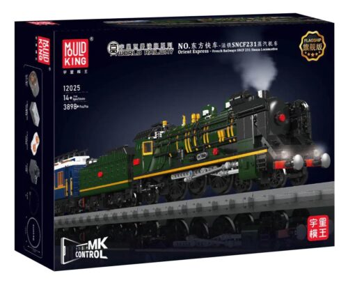 MouldKing 12025 Đầu máy hơi nước SNCF 231 Orient Express, bộ lắp ghép tàu hỏa, đồ chơi mô hình tàu hỏa, 3898 chi tiết, cho bé 14 tuổi