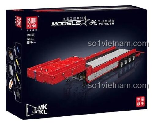 Hộp sản phẩm MouldKing 19015T Xe Moóc Sơ Mi, bộ lắp ráp, Xe Moóc Sơ Mi Tải Nặng, 3399 mảnh, đồ chơi mô hình, cho bé 14 tuổi, giá tốt