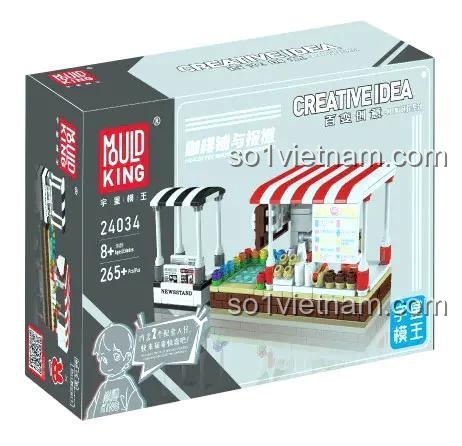 Hộp sản phẩm MouldKing 24034 MINI Coffee Shop and Newsstand bộ lắp ghép đồ chơi mô hình, chi tiết tinh xảo, màu sắc rực rỡ, cho bé 8 tuổi