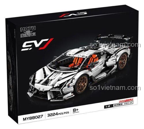 Hộp đồ chơi lắp ráp MOYU BLOCK MY88027 Siêu xe Lamborghini SVJ, 3224 mảnh ghép, thiết kế đẹp mắt, quà tặng cho con trai 8 tuổi.