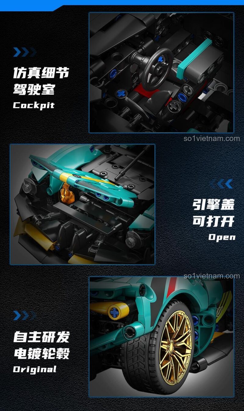 bộ lắp ghép Aston Martin Valkyrie MOYU BLOCK MY88321 chi tiết nội thất và động cơ, đồ chơi mô hình siêu xe Aston Martin Valkyrie, mô hình xe đua Aston Martin Valkyrie chất lượng cao, đồ chơi lắp ráp siêu xe Valkyrie cho bé trai 8 tuổi giá tốt