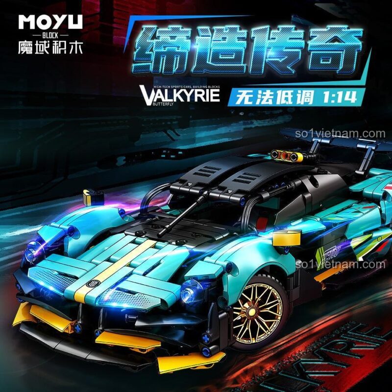 bộ lắp ghép Aston Martin Valkyrie MOYU BLOCK MY88321 có đèn LED, đồ chơi mô hình siêu xe Aston Martin Valkyrie có đèn, mô hình xe đua Aston Martin Valkyrie chất lượng cao, đồ chơi lắp ráp siêu xe Valkyrie cho bé trai 8 tuổi giá tốt