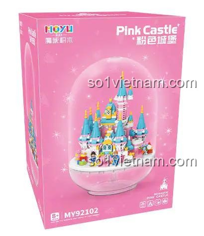 Hộp sản phẩm Lâu đài Hồng MOYU BLOCK MY92102 - Bộ đồ chơi lắp ghép cho bé gái 8 tuổi