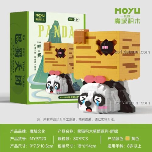 Hộp đựng bút Gấu trúc Bút chì - 3 trong 1 MOYU BLOCK MY97120, bộ đồ chơi sáng tạo cho bé 8 tuổi