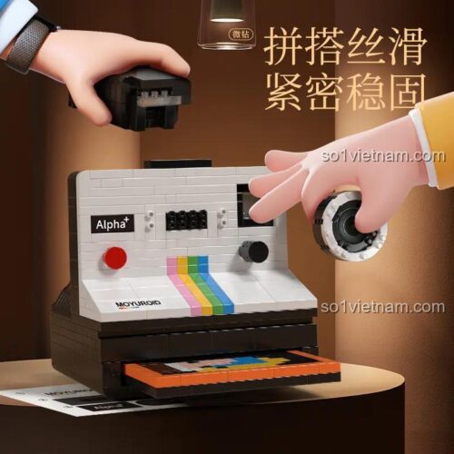 Chi tiết lắp ráp máy ảnh Polaroid Cổ điển MOYU BLOCK MY97131, các mảnh ghép khít, dễ dàng thao tác