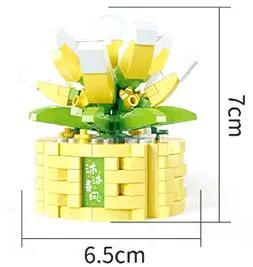 Kích thước chi tiết của bộ lắp ghép Chậu cây mọng nước Gió Xuân MOYU BLOCK MY97139, món đồ chơi mô hình phù hợp cho con gái 6 tuổi.