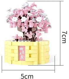 Mô hình Chậu Cây Yêu Tinh: Đào Nở Rộ MOYU BLOCK MY97143 với kích thước chi tiết 5x7cm, món quà giá rẻ cho bé gái 6 tuổi.