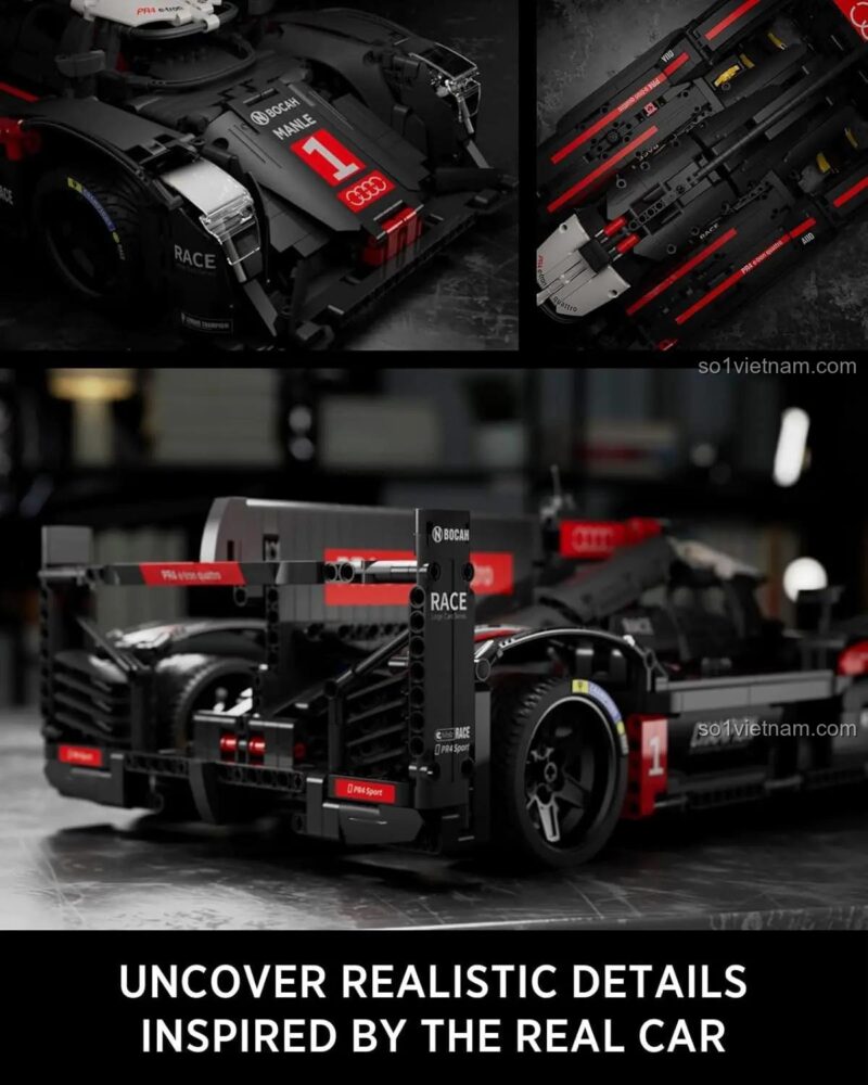 Chi tiết lắp ráp mô hình Audi R18 Le Mans Race Car Nifeliz NF10214