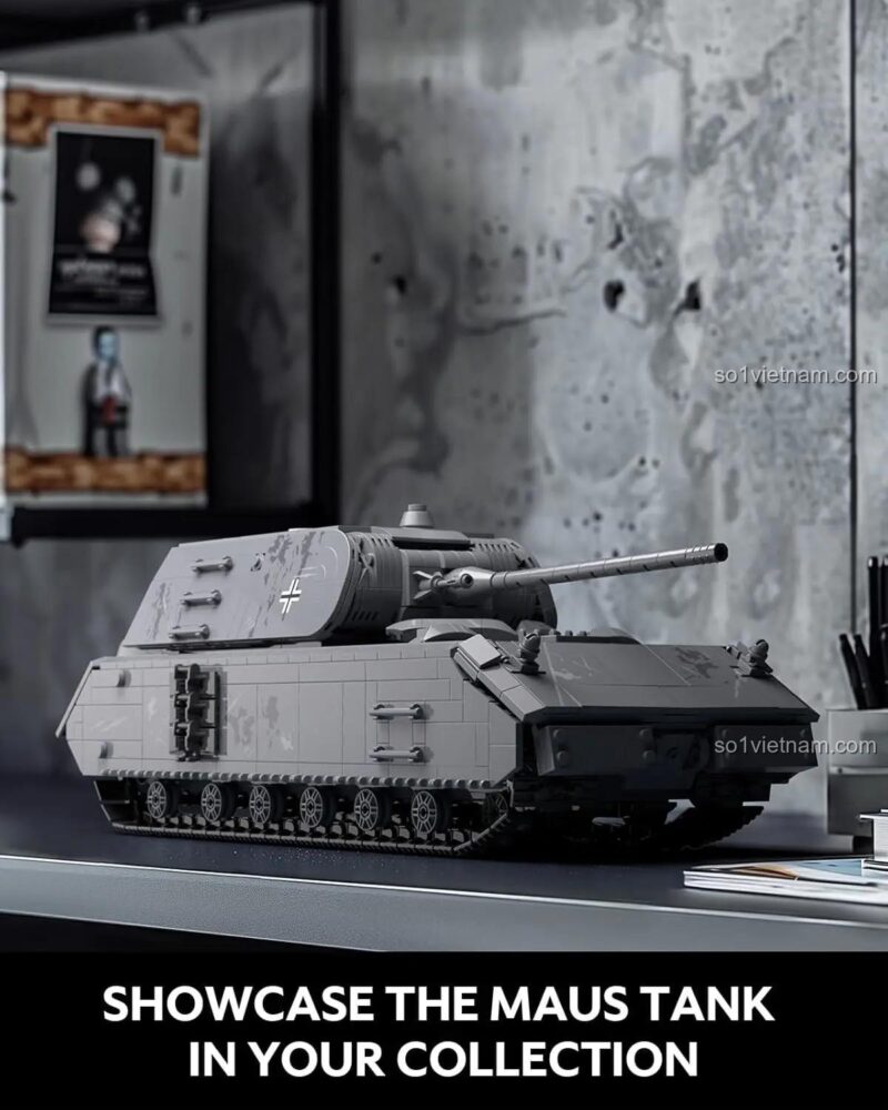 Mô hình xe tăng Panzer VIII Maus Nifeliz NF10289 trưng bày trên kệ
