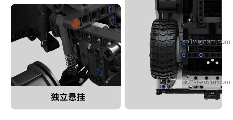 Hệ thống treo độc lập của Xe Tải Đua Thông Minh ONEBOT OBLGPT09AIQI, đồ chơi lắp ráp chất lượng cao cho con trai 14 tuổi