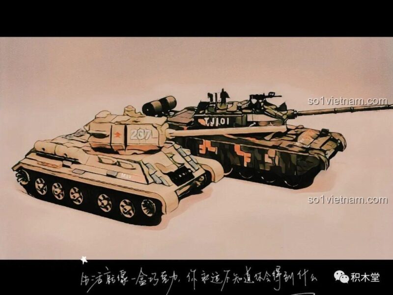 Trang bìa sách hướng dẫn của bộ đồ chơi quân sự 632012 với hình ảnh sản phẩm hoàn thiện.
