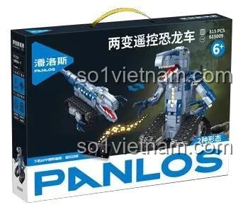 Hộp đồ chơi lắp ráp PanlosBrick 615009 Xe Khủng Long Biến Hình điều khiển từ xa, chất lượng cao