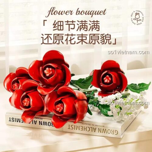 đồ chơi mô hình Hoa Hồng Vĩnh Cửu Inbrixx 655066 chi tiết cao cho bé gái 6 tuổi