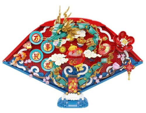Bộ lắp ghép Pantasy 18010 Mô hình Quạt Rồng Đón Xuân 3D Rồng Vàng May Mắn, có đèn LED lung linh, thiết kế 3D nổi bật, quà Tết ý nghĩa cho bé 6 tuổi trở lên, giá tốt.
