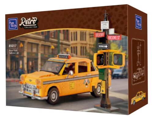 Hộp sản phẩm bộ lắp ghép Xe Taxi Vàng New York Pantasy 85017. Món quà giá tốt cho con trai 16 tuổi yêu thích mô hình xe cổ.