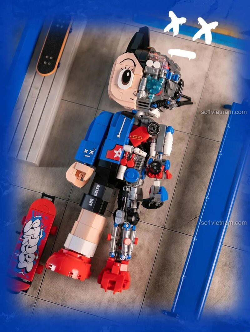 Mô hình Astro Boy Skateboard Boy Pantasy 86207 lắp ráp