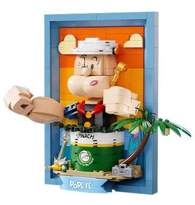 Hộp sản phẩm đồ chơi mô hình Pantasy 86403, hình ảnh Thủy thủ Popeye 3D nổi bật trên nền bãi biển.