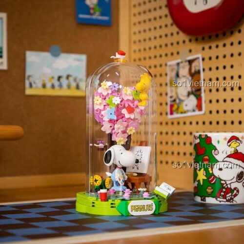 Pantasy 86902 Snoopy Thế Giới Hội Họa trang trí bàn học, mô hình Snoopy vẽ tranh, đồ chơi sáng tạo, quà tặng cho bé gái 6 tuổi