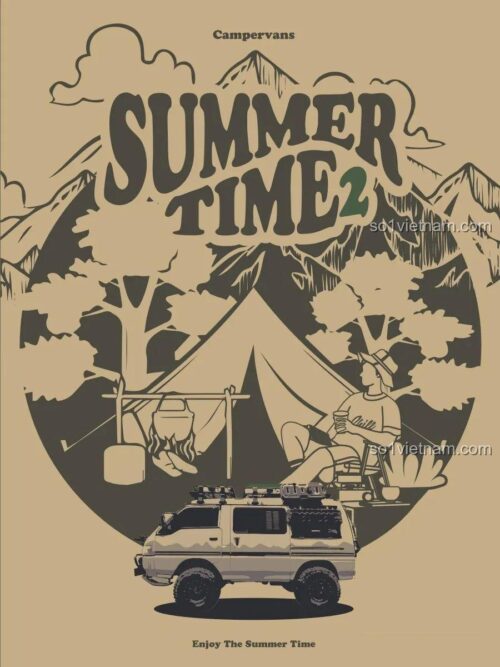 Pinbo PB8823 Xe cắm trại mùa hè Summer Time 2, xe cắm trại dã ngoại, xe camper van, đồ chơi mô hình, cảnh cắm trại, cho bé gái 8 tuổi