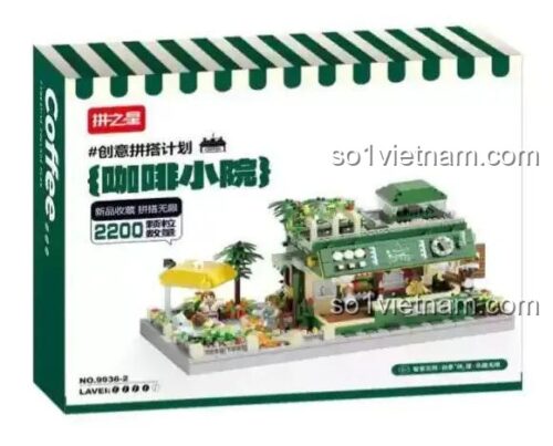 Hộp sản phẩm Bộ lắp ghép Quán cà phê Nhỏ Pinzhi Xing 9936-2, 2200 mảnh, 14 tuổi