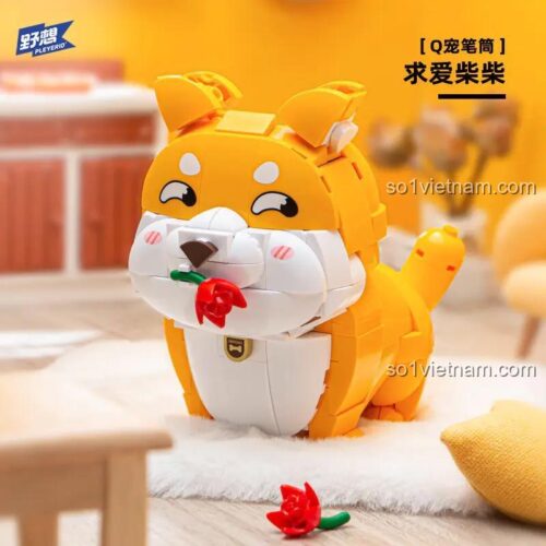 Bộ lắp ghép Pleyerid M38-P8058 Chó Husky đội chim, đồ chơi mô hình cho bé 12 tuổi