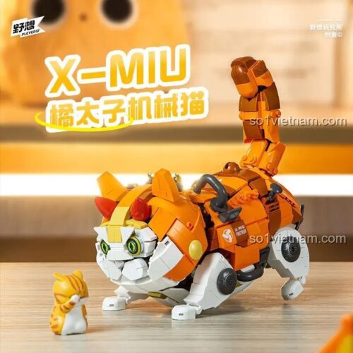 Mô hình Mèo máy X-MIU Pleyerid M38-P8018 màu cam, đồ chơi xây dựng cho học sinh cấp 2 12 tuổi sáng tạo.