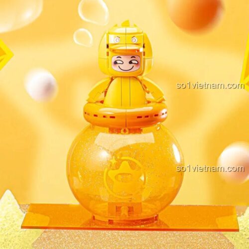 Mô hình Hảo Hảo Vịt lắp ráp từ bộ đồ chơi Pleyerid M38-P8053, đồ chơi phát triển trí tuệ, hộp lưu trữ đa năng